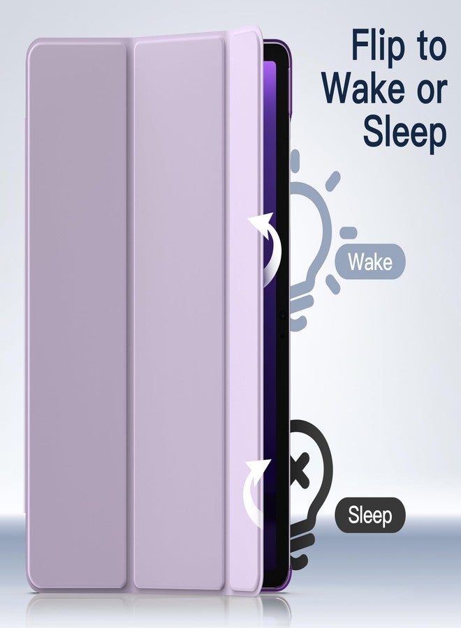 جي تيك جراب JETech لجهاز سامسونج جالاكسي تاب S10 لايت / S10 FE / S9 FE مقاس 10.9 بوصة، غطاء خلفي شفاف رفيع ثلاثي الطيات لحماية الجهاز اللوحي، يدعم شحن قلم S Pen، خاصية التشغيل/الإيقاف التلقائي (لون الخزامى) - Image 4